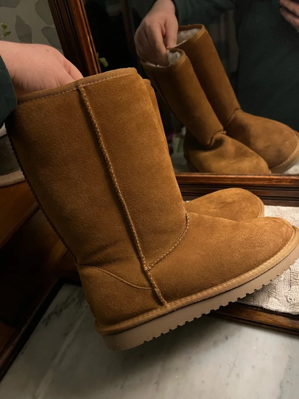 KOOLABURRA BY UGG Classic Tall Winter Suede Boots Fur Lining Women's Size 7 NWOT